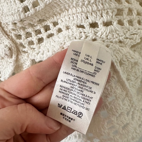 Free People White Rosarita Crochet top size large - Picture 5 of 7